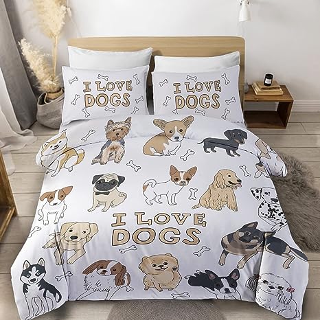 duvet-covers-for-kids-'i-love-dogs'-cute-bed-set