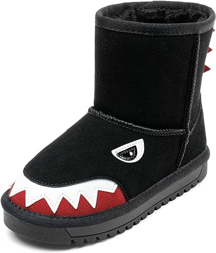 shark-hoodies-and-slippers-durable-microfiber-kids-snow-boots