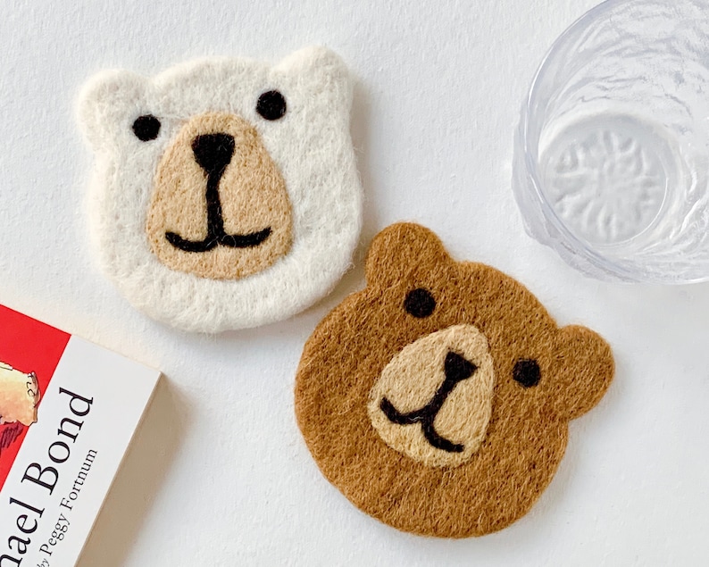 Bear Felt Wool Coasters