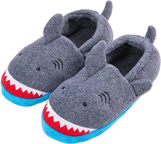 shark-hoodies-and-slippers-kids'-shark-themed-slippers