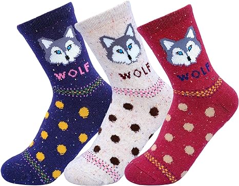 wolf-gift-ideas-womens-multicolor-warm-wool-socks