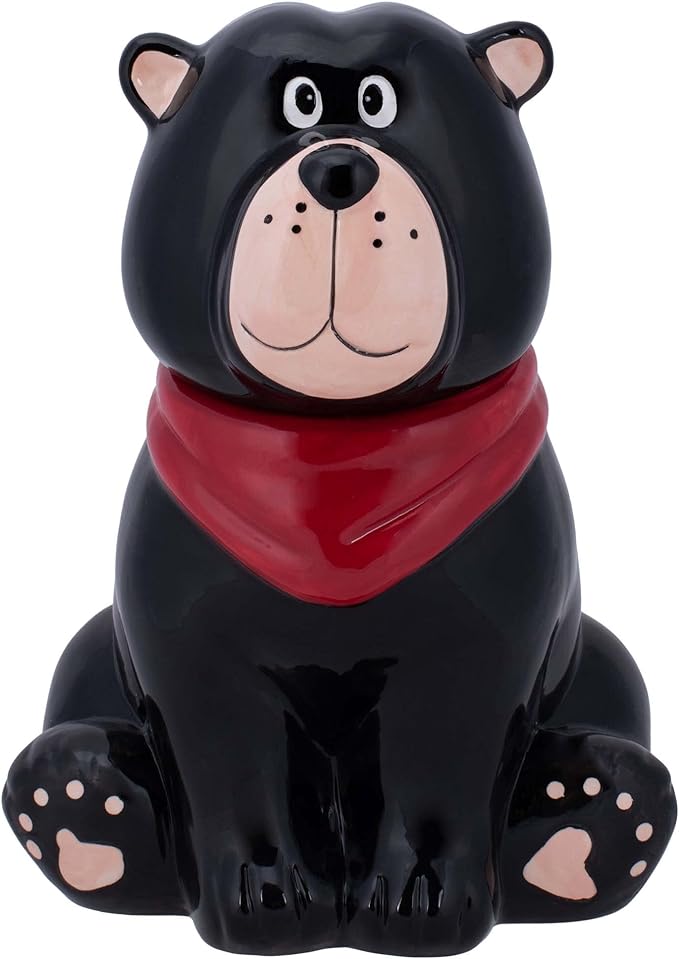 Black Bear Ceramic Cookie Jar