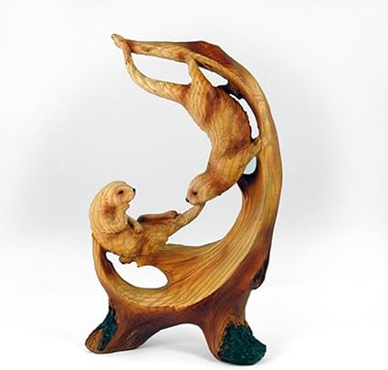 otter-gift-guide-playful-otters-faux-wood-figurine