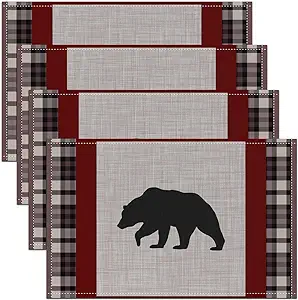Rustic Bear Placemats Set