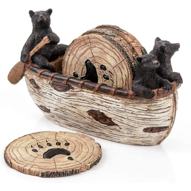 Rustic Bear Coaster Set