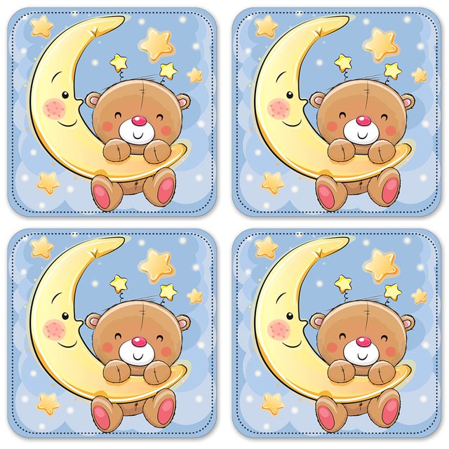 Teddy Bear Vinyl Coasters
