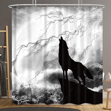 wolf-gift-ideas-gothic-wolf-shower-curtain
