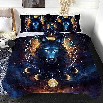 wolf-gift-ideas-galaxy-wolf-king-comforter-set