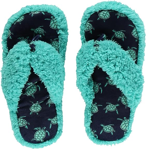 turtle-gifts-for-her-women's-cozy-spa-flip-flop-slippers