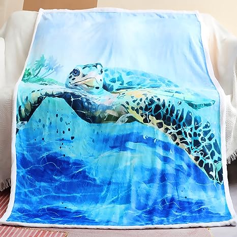 gifts-for-turtle-lovers-soft-sea-turtle-fleece-blanket