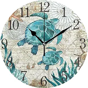 gifts-for-turtle-lovers-silent-turtle-themed-wall-clock