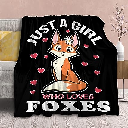 gifts-for-fox-lovers-soft-fox-print-plush-blanket