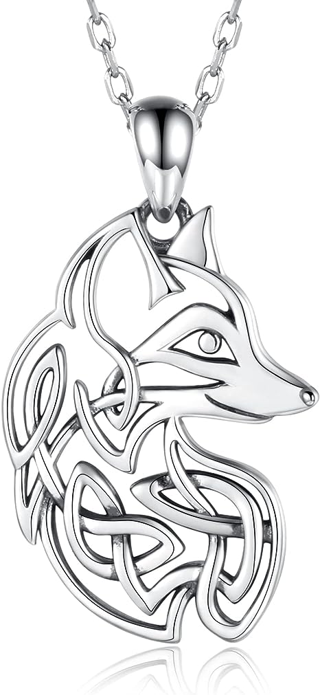gifts-for-fox-lovers-sterling-silver-celtic-fox-necklace
