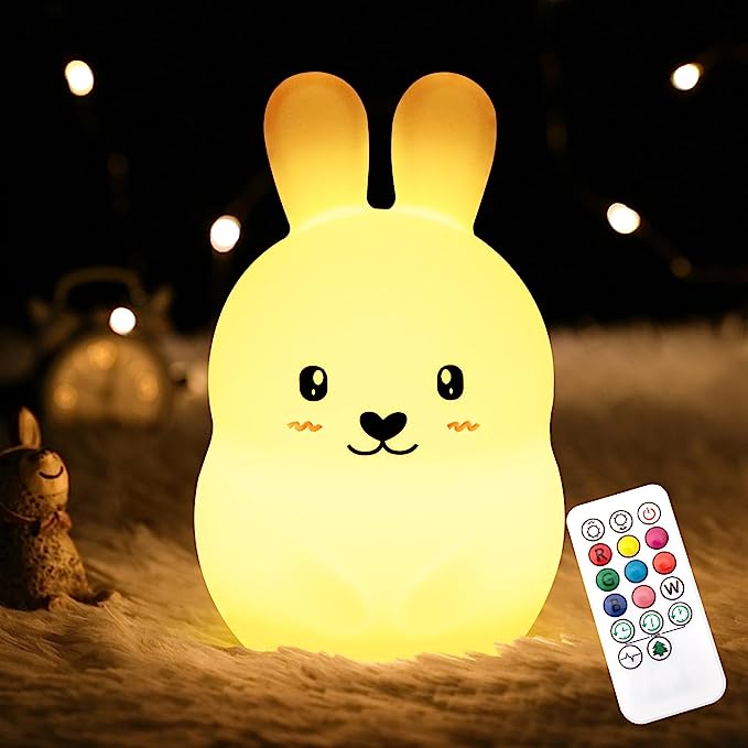 animal-bedside-lamps-safe-silicone-bunny-led-night-light
