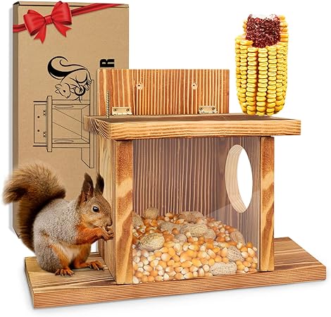 squirrel-lovers'-gift-ideas-carbonized-wood-squirrel-feeder