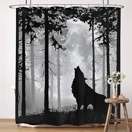 wolf-gift-ideas-forest-wolf-shower-curtain
