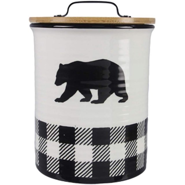 Buffalo Plaid Bear Jar
