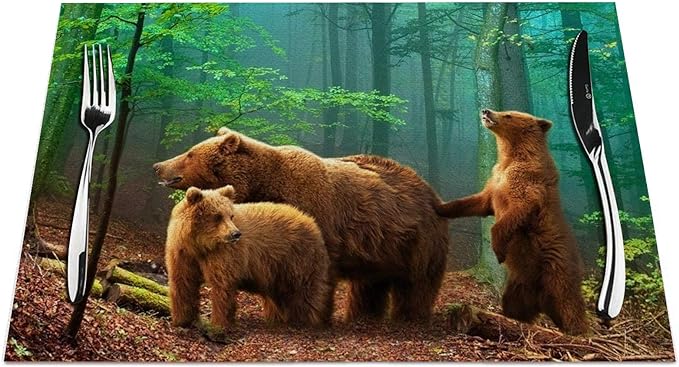 Forest Bear Family Placemats