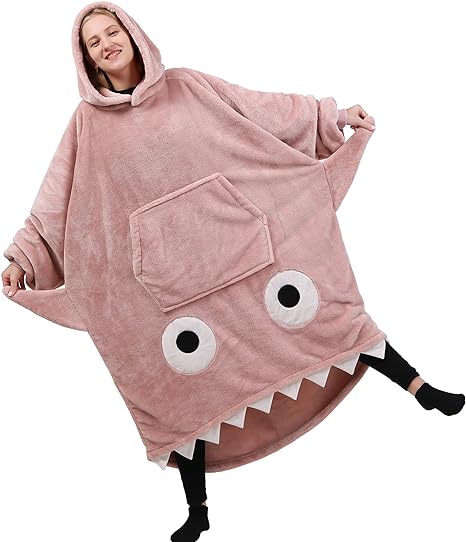 shark-hoodies-and-slippers-shark-themed-wearable-blanket