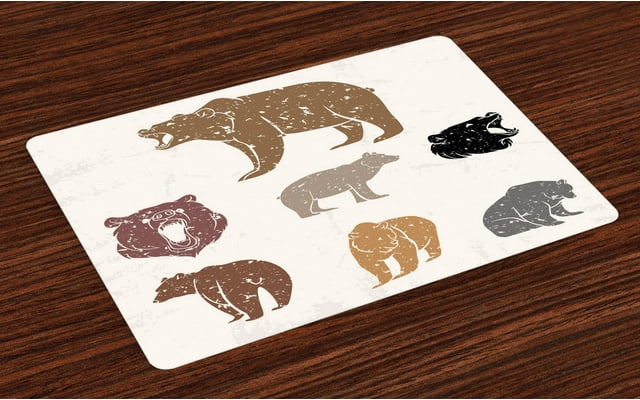 Bear-Themed Grunge Placemats